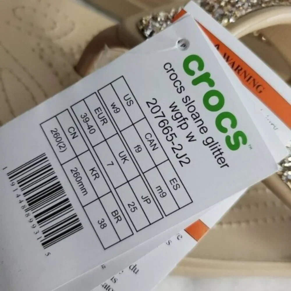 NWT - Crocs Women's Sloane Glitter Flip Flop Wedge Sandals W9 - Picture 9 of 10